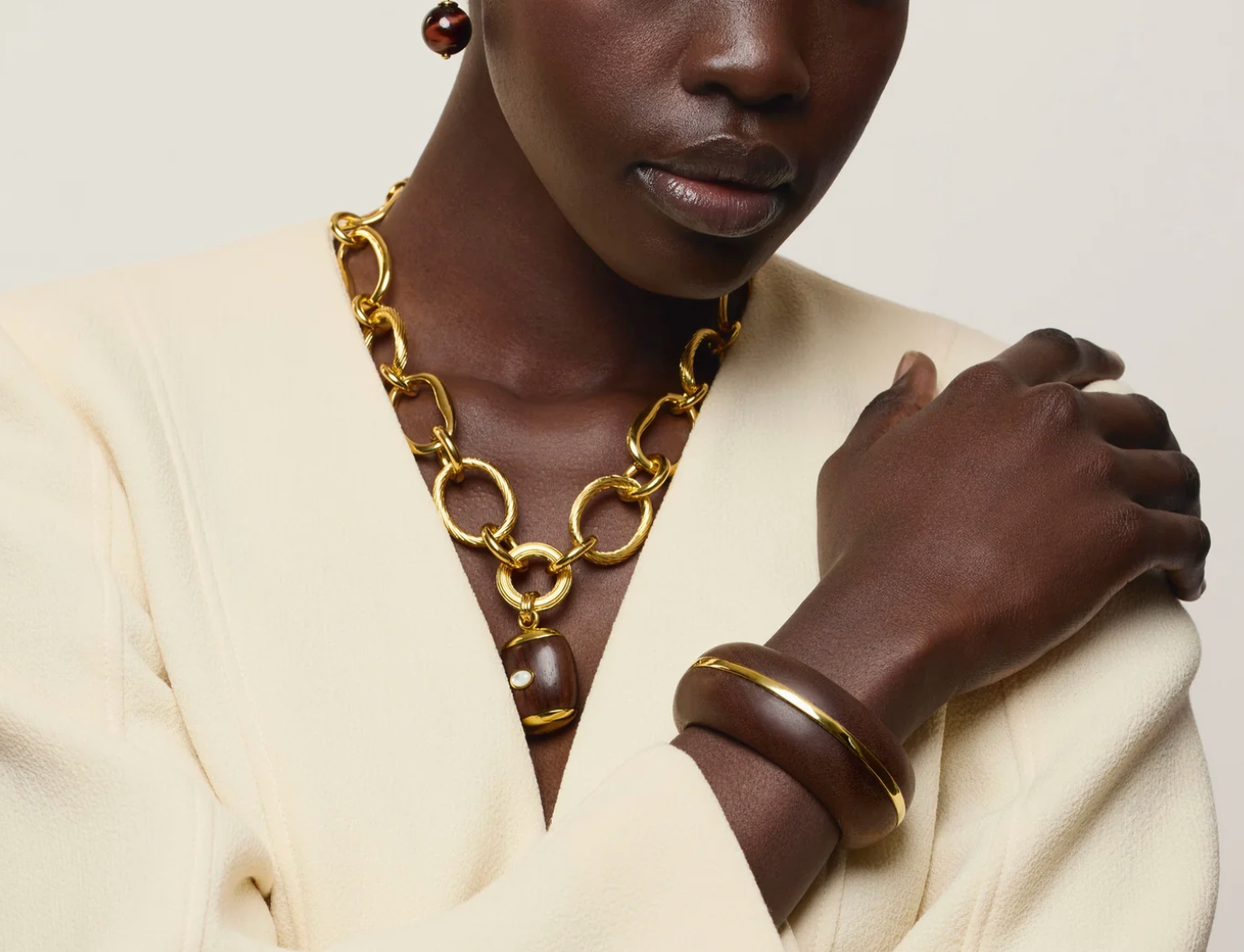 Halo Cuff in Acacia Wood-Jewelry-Lizzie Fortunato-Wood-OS-Mercantile Portland