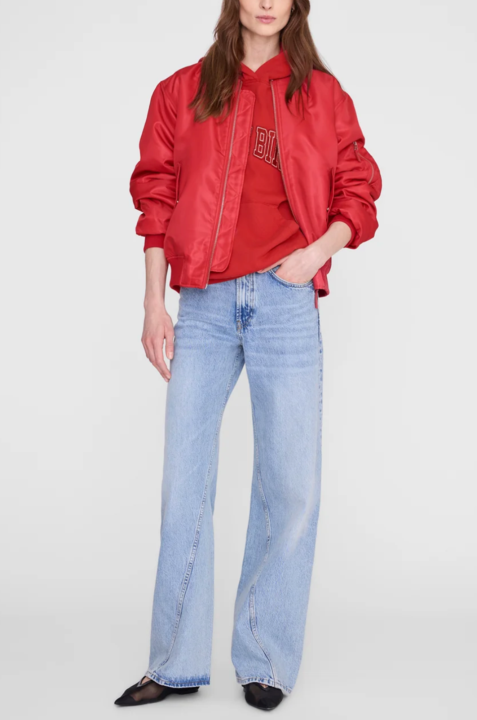 Harvey Sweatshirt in Tango Red-Tops-Anine Bing-Tango Red-XS-Mercantile Portland