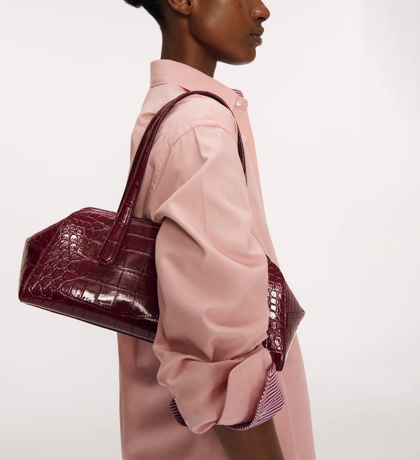 Helios Baguette Bag in Oxblood-Handbags-Mansur Gavriel-OS-OXBLD-Mercantile Portland