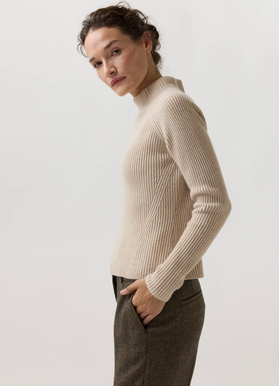 Henriette Sweater in Wheat Cashmere-Sweaters-Mashburn-Heather Wheat-XS-Mercantile Portland