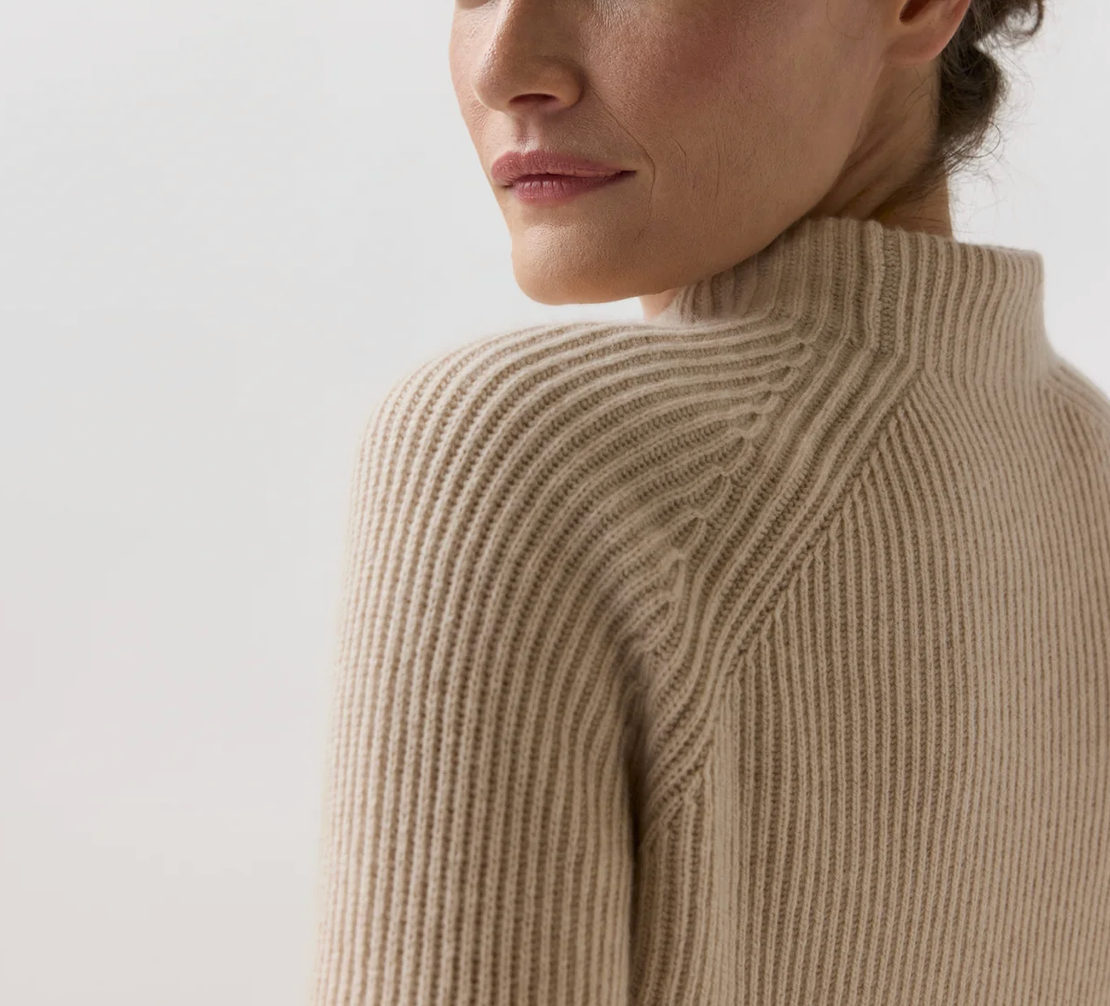 Henriette Sweater in Wheat Cashmere-Sweaters-Mashburn-Heather Wheat-XS-Mercantile Portland