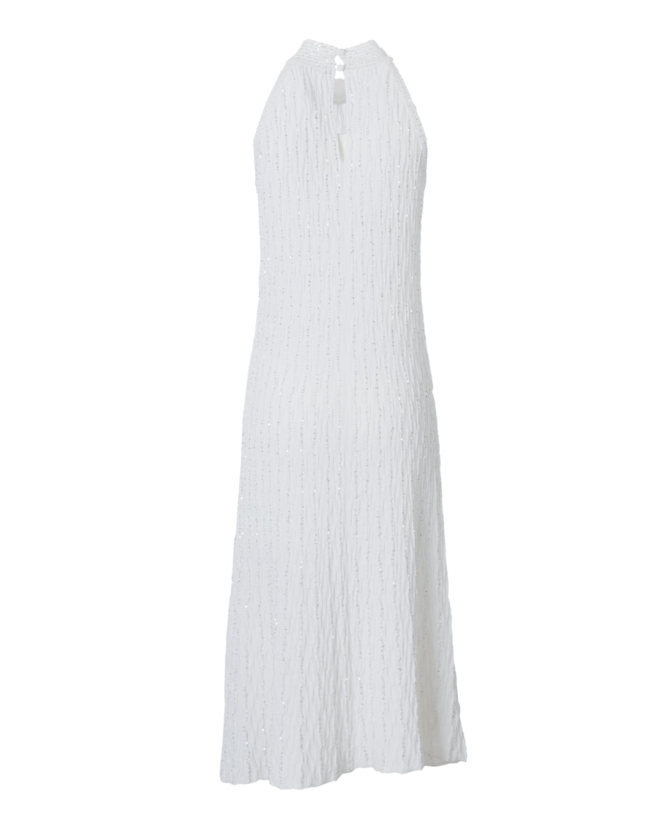 High Neck Paillette Tank Dress-Dresses-D Exterior-White-XS-Mercantile Portland