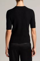 High-Rib Short-Sleeve Sweater in Black-Sweaters-Vince-BLK-XS-Mercantile Portland