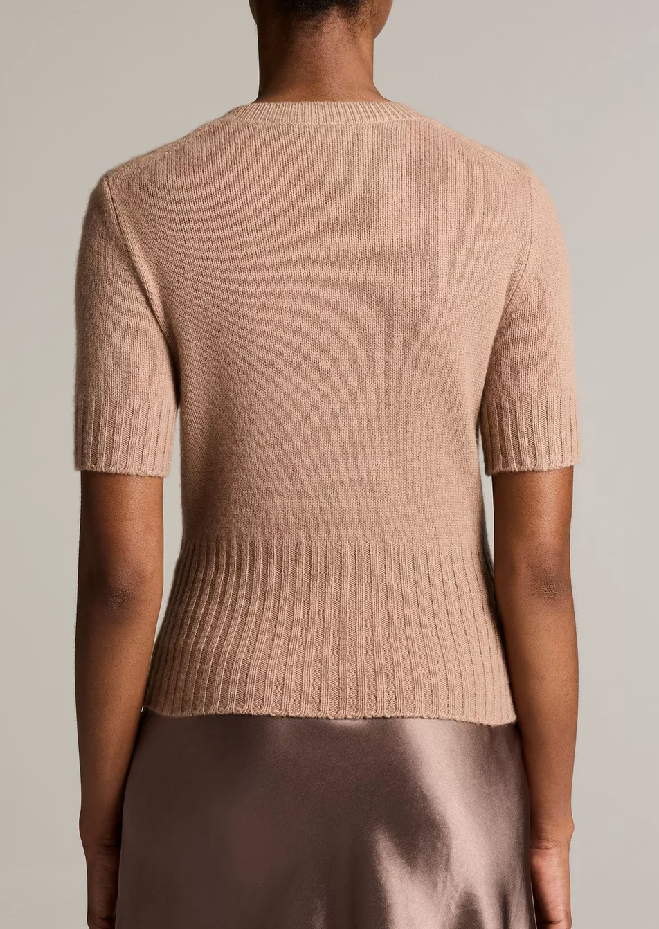 High-Rib Short-Sleeve Sweater in Toffee-Sweaters-Vince-Toffee-XS-Mercantile Portland