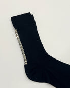 Hollywood Rhinstone Ribbed Socks-Socks-Maria La Rosa-Black-OS-Mercantile Portland