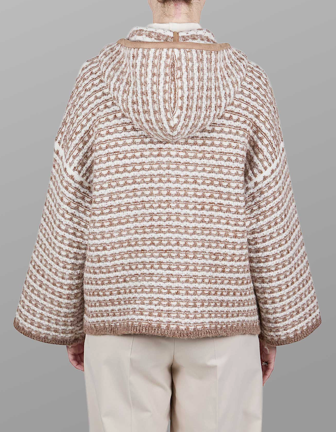 Hooded Cardigan-Sweaters-PUROTATTO-Natural-38-Mercantile Portland