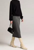 Houndstooth Skirt in Heather Grey-Skirts and Shorts-Vince-Heather Grey-XS-Mercantile Portland