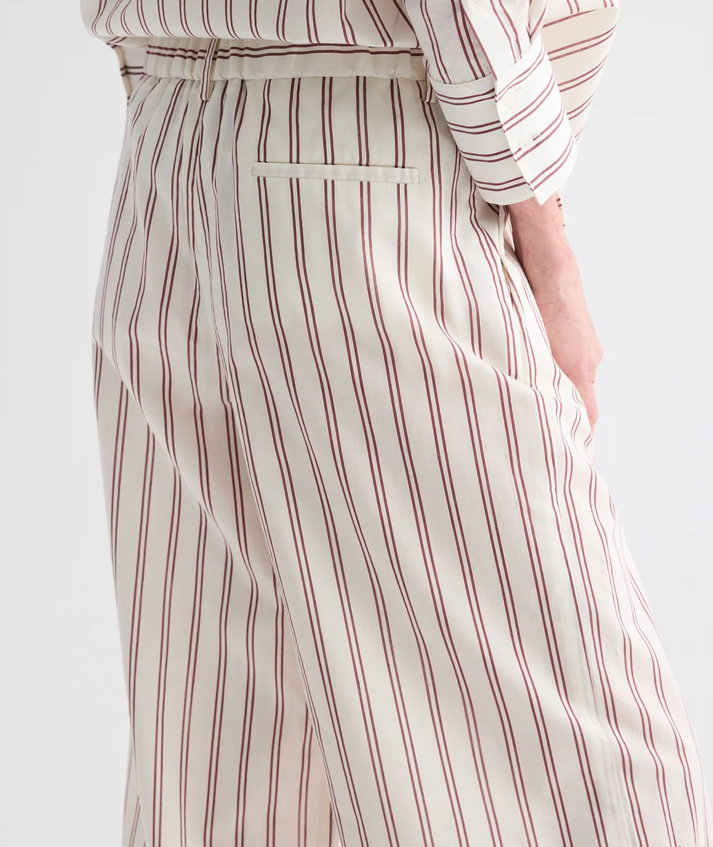 Hudson Pant in White/Wine-Pants-TWP-White/Wine-2-Mercantile Portland