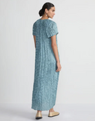 Iridescent Twill Plissé Maxi Dress-Clothing-Lafayette 148-Lagoon Green-XS-Mercantile Portland