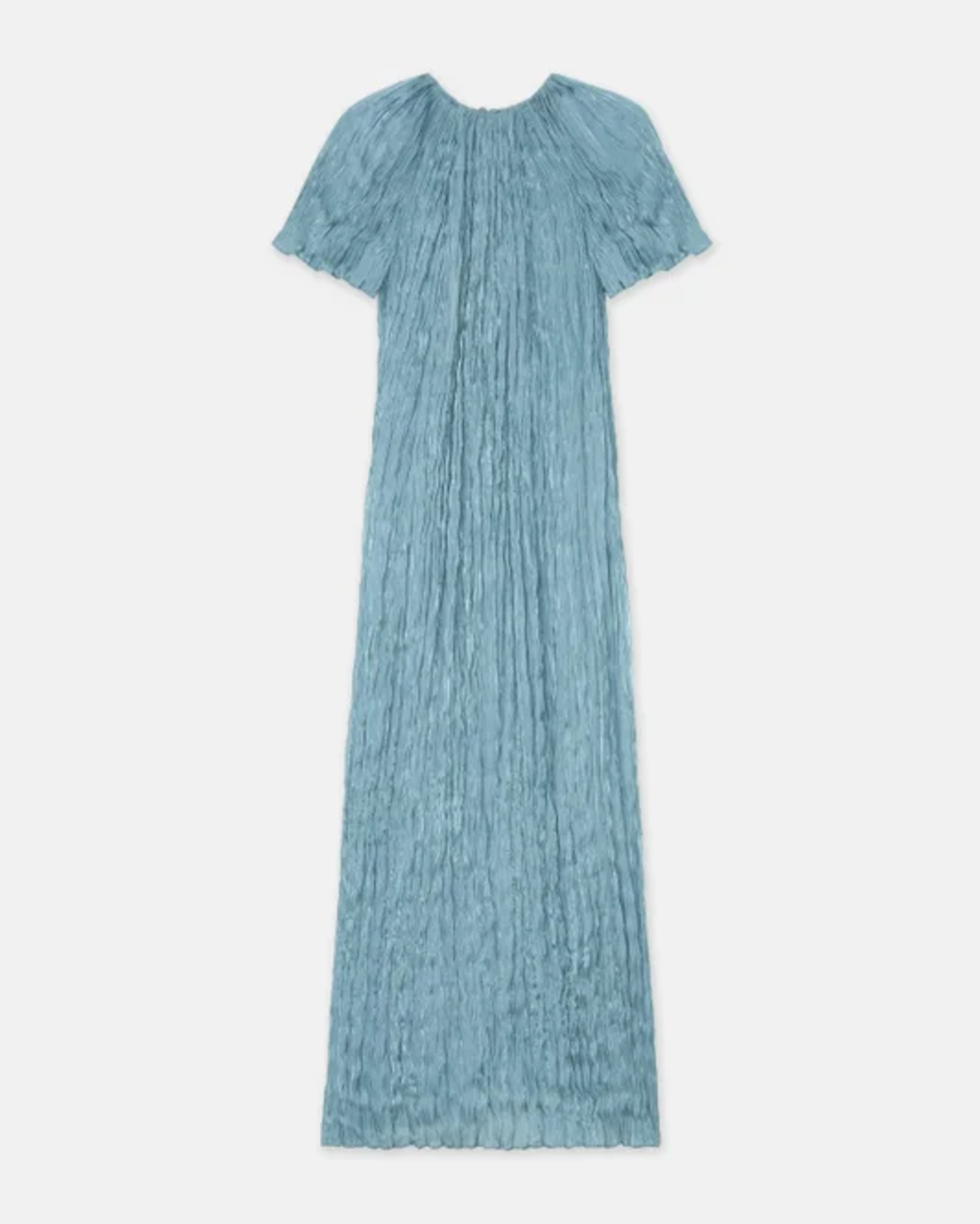 Iridescent Twill Plissé Maxi Dress-Clothing-Lafayette 148-Lagoon Green-XS-Mercantile Portland