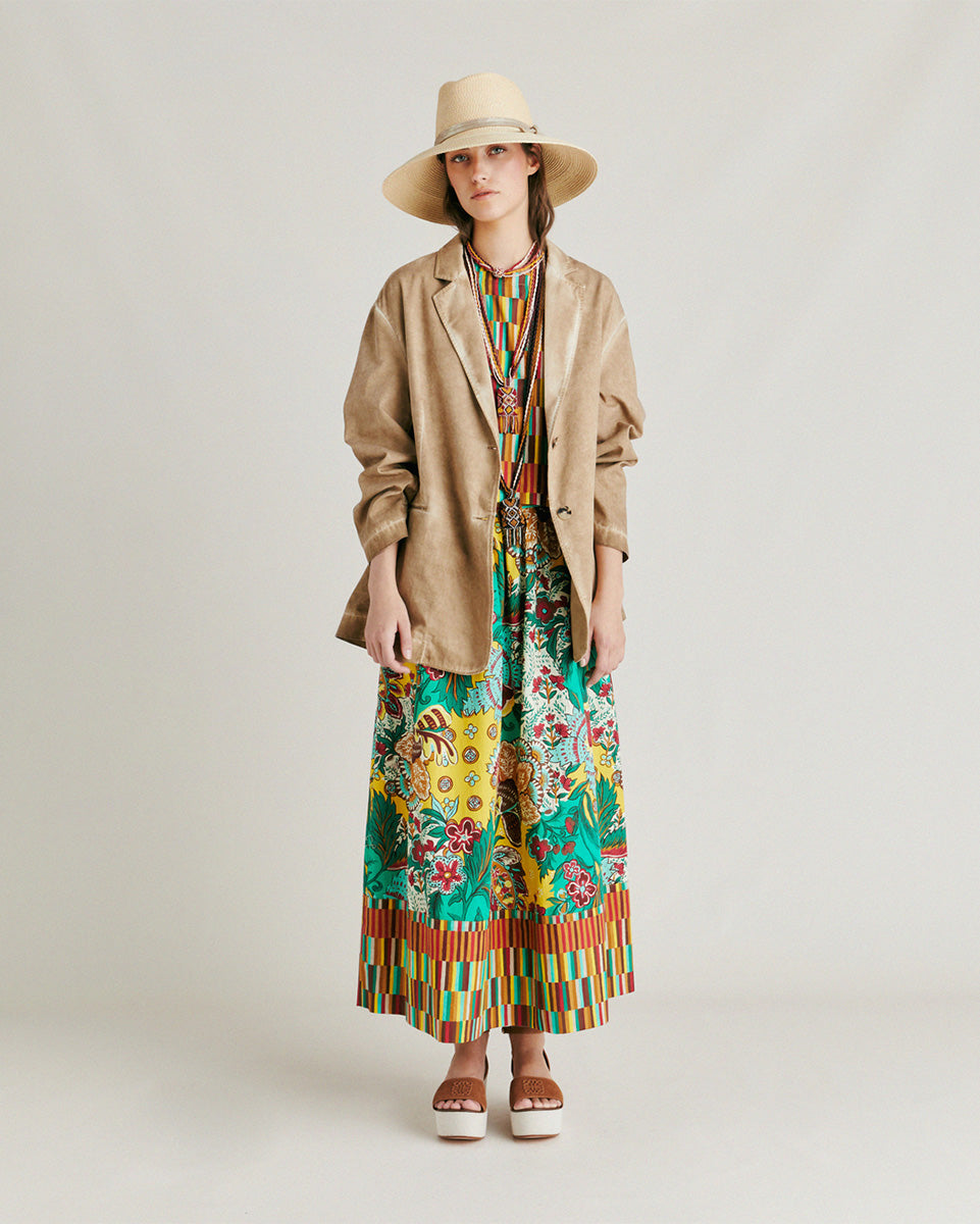 Iris Skirt in Poplin-Clothing-Momoni-Multicolour Yellow-38-Mercantile Portland