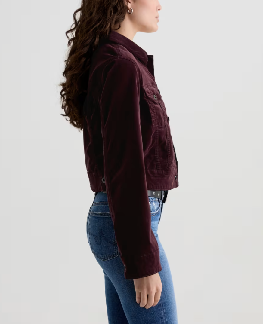 Isa Velvet Jacket-Denim-AG Jeans-Winery-XS-Mercantile Portland