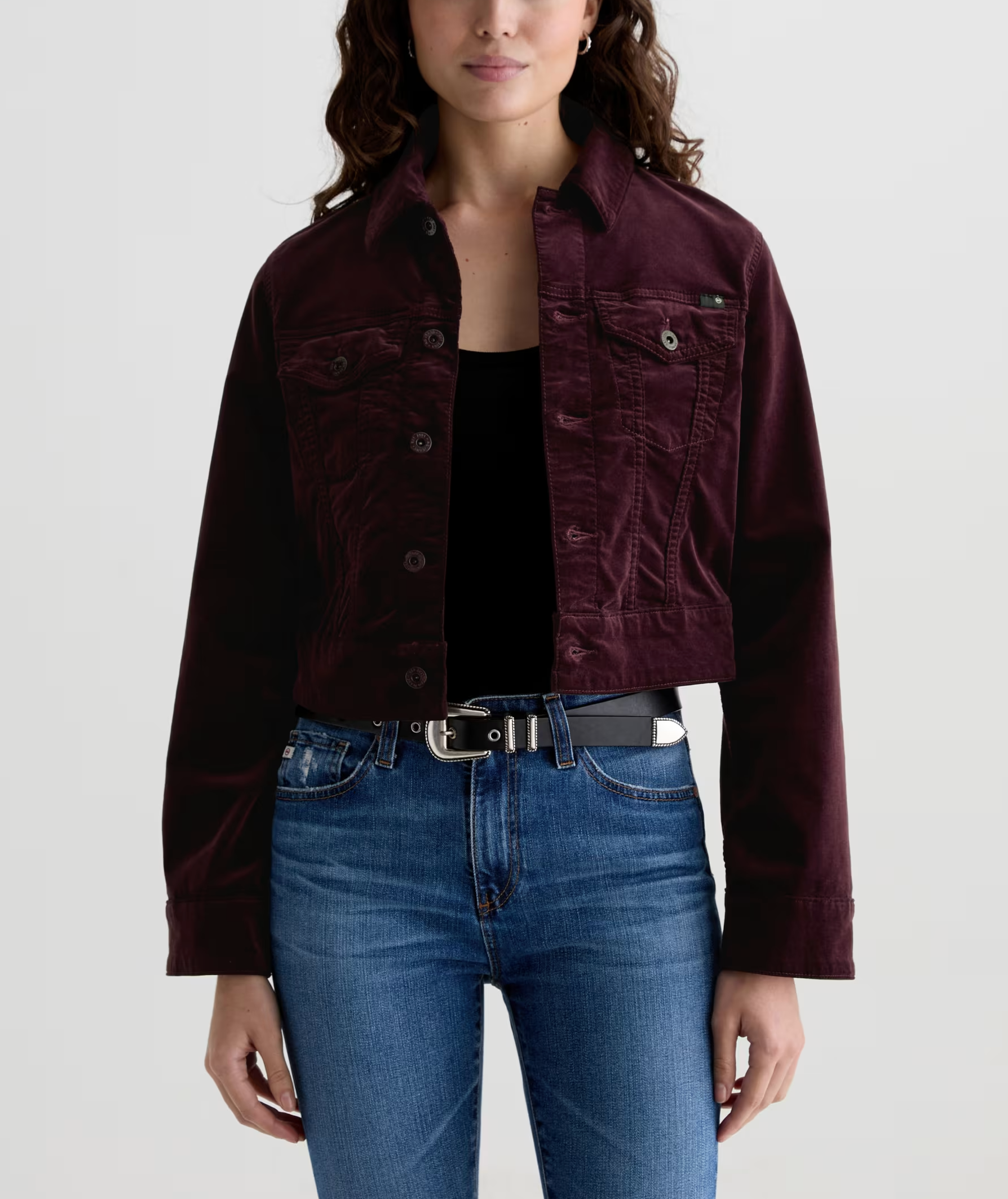 Isa Velvet Jacket-Denim-AG Jeans-Winery-XS-Mercantile Portland
