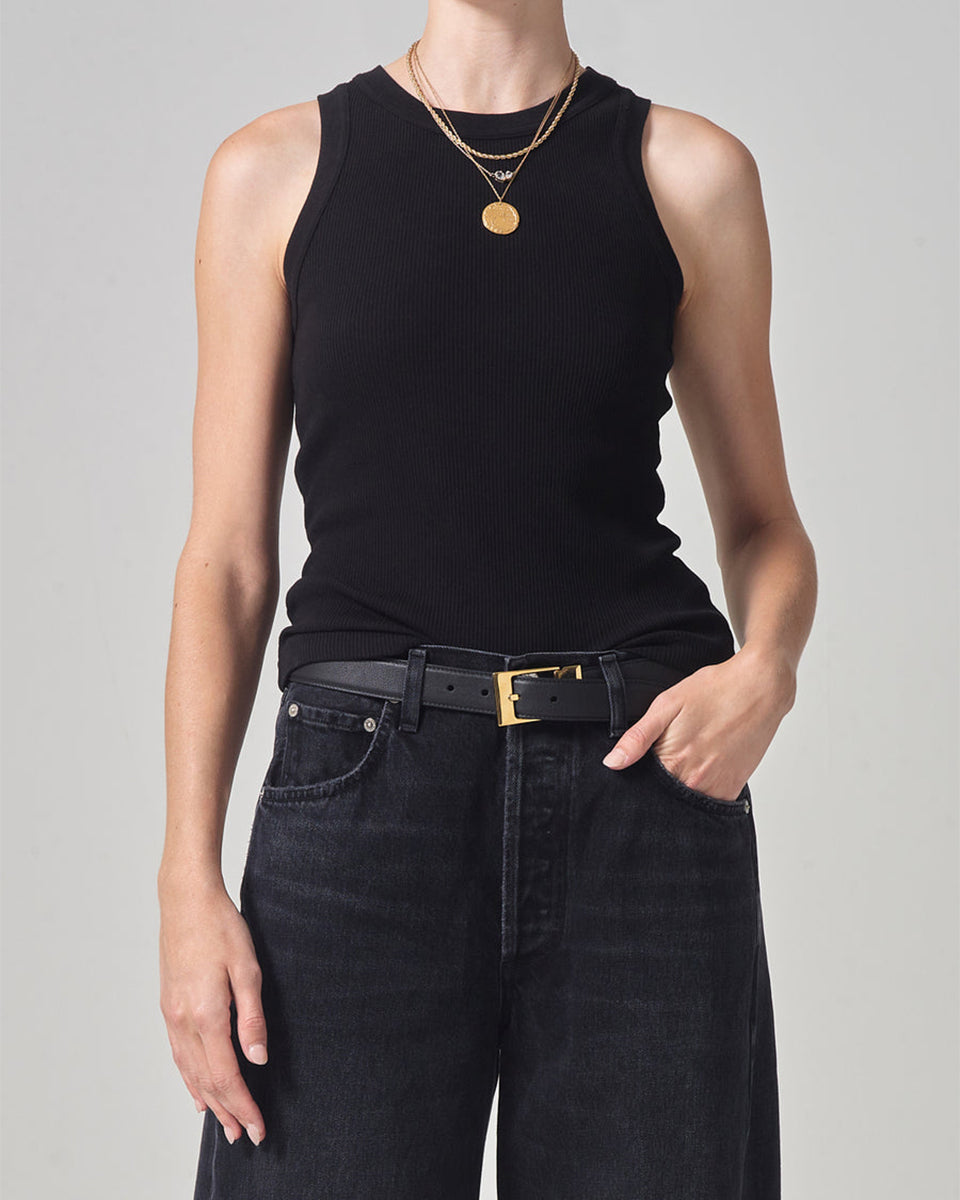 Isabel Rib Tank-Clothing-Citizens of Humanity-Black-XS-Mercantile Portland