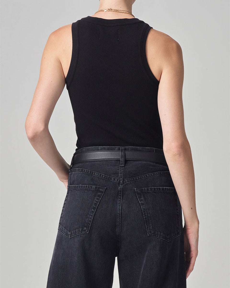 Isabel Rib Tank-Tops-Citizens of Humanity-Black-XS-Mercantile Portland