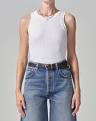 Isabel Rib Tank-Tops-Citizens of Humanity-White-XS-Mercantile Portland