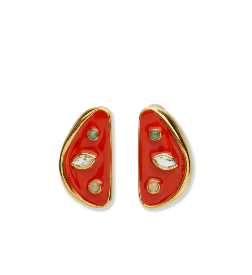Isola Stud Earrings in Melon-Jewelry-Lizzie Fortunato-Red-OS-Mercantile Portland