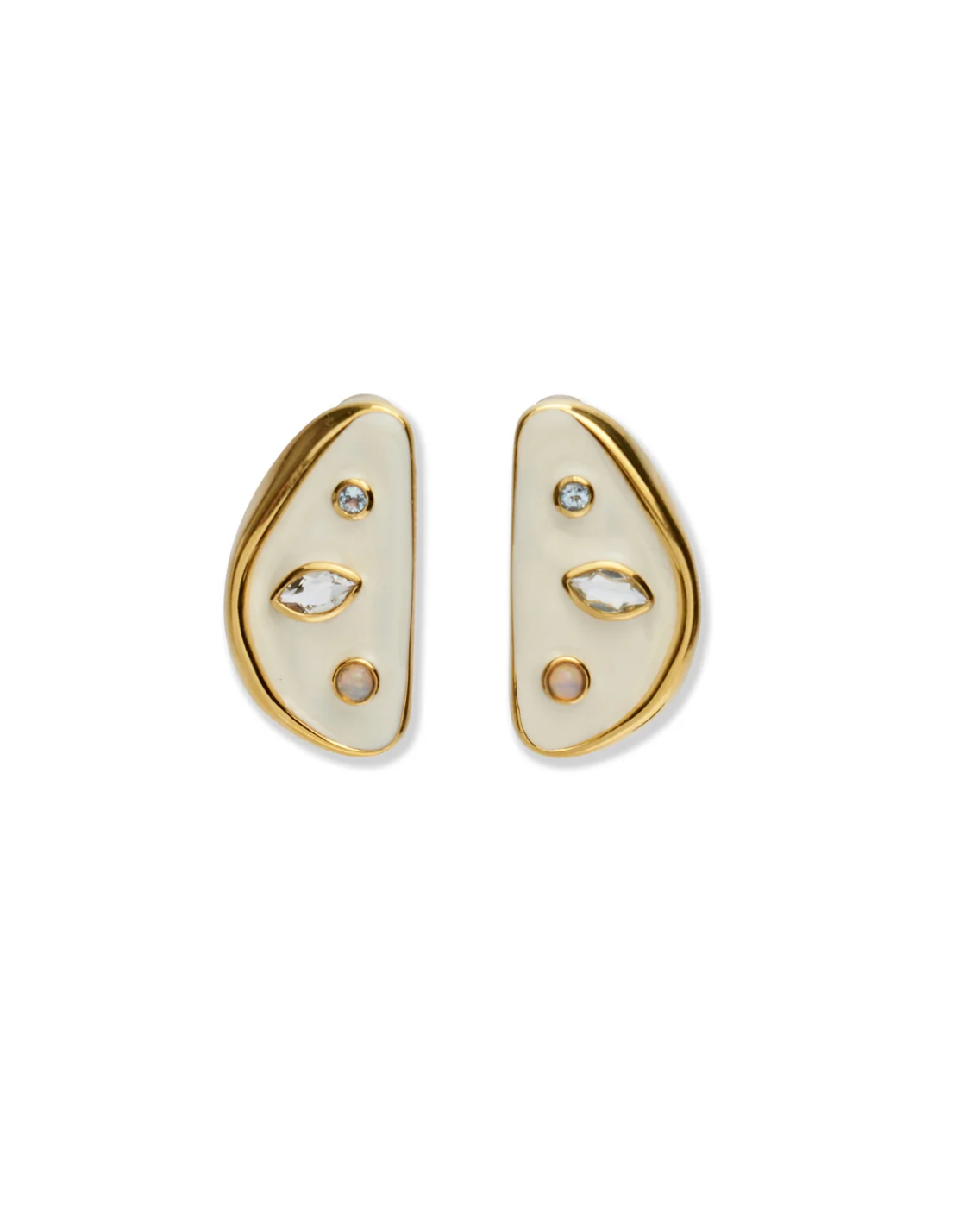 Isola Stud Earrings in Sea Salt-Jewelry-Lizzie Fortunato-White-OS-Mercantile Portland