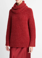 Italian Bouclé Turtleneck Tunic Sweater-Clothing-Vince-Ruby Ink-XXS-Mercantile Portland