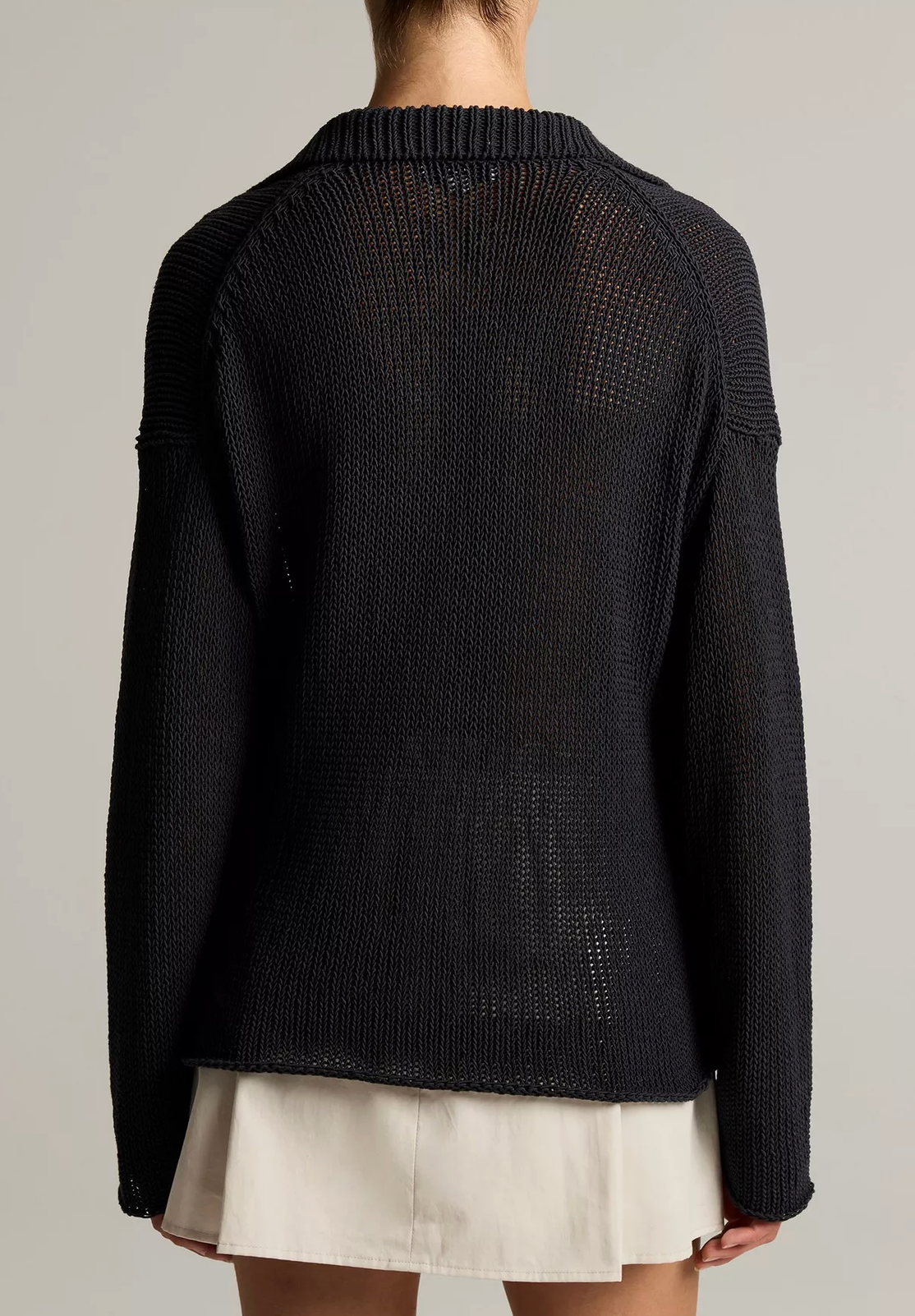 Italian Coated Cotton-Blend Polo Sweater-Sweaters-Vince-Ink-S-Mercantile Portland