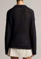 Italian Coated Cotton-Blend Polo Sweater-Sweaters-Vince-Ink-S-Mercantile Portland