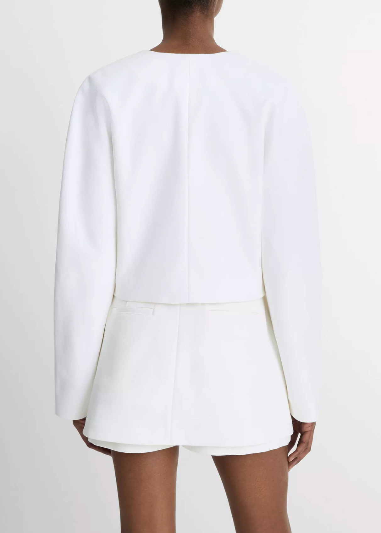 Italian Cotton Collarless Jacket-Clothing-Vince-Optic White-XXS-Mercantile Portland