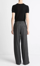 Italian Jaspe Pintuck High Waist Wide Leg Pant-Clothing-Vince-Medium Heather Grey-00-Mercantile Portland