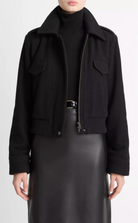 Italian Wool-Blend Cropped Jacket-Jackets-Vince-Black-XXS-Mercantile Portland