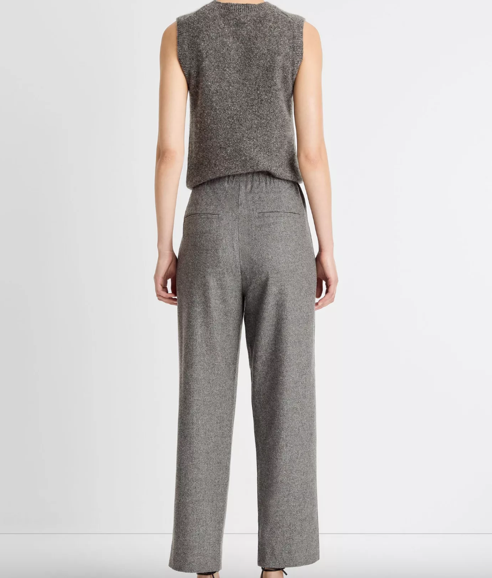 Italian Wool-Blend Easy Pull-On Pant-Clothing-Vince-Medium Heather Grey-XXS-Mercantile Portland