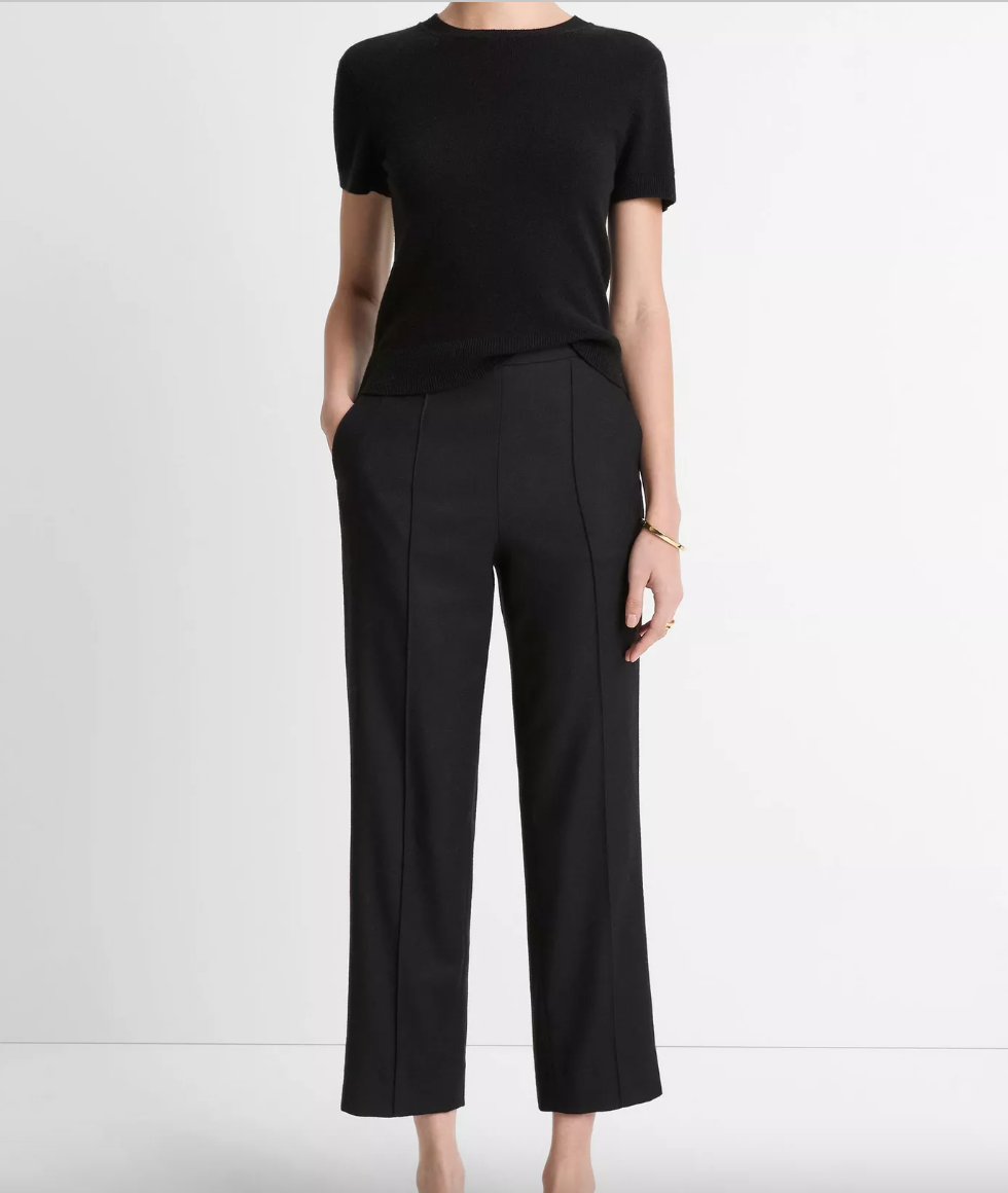 Italian Wool-Blend Easy Pull-On Pant-Clothing-Vince-Black-XXS-Mercantile Portland
