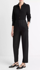 Italian Wool-Blend High-Waist Carrot-Leg Trouser-Clothing-Vince-Black-00-Mercantile Portland