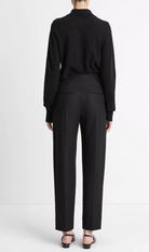 Italian Wool-Blend High-Waist Carrot-Leg Trouser-Clothing-Vince-Black-00-Mercantile Portland