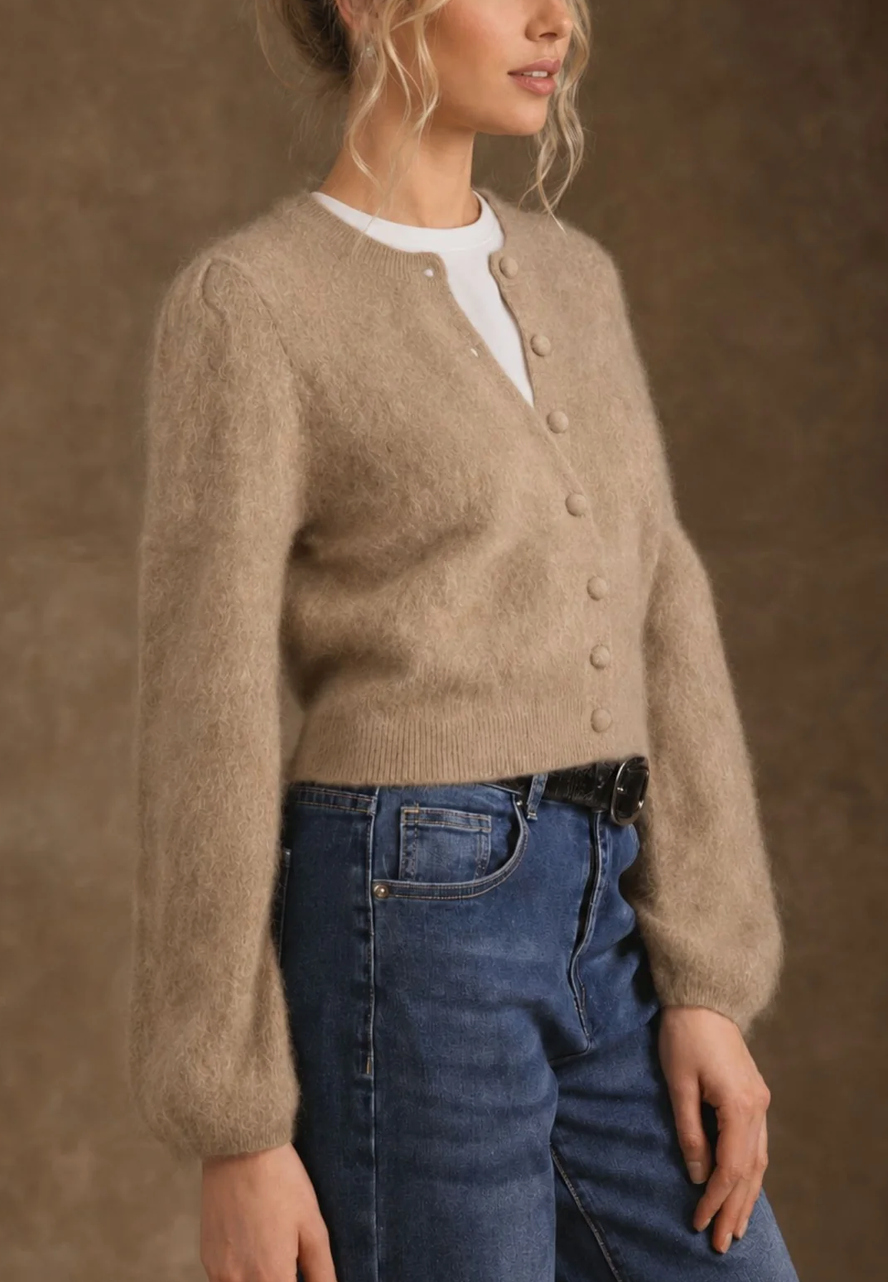 Ivy Cropped Cardigan in Camel-Sweaters-27 Miles-Camel-XS-Mercantile Portland