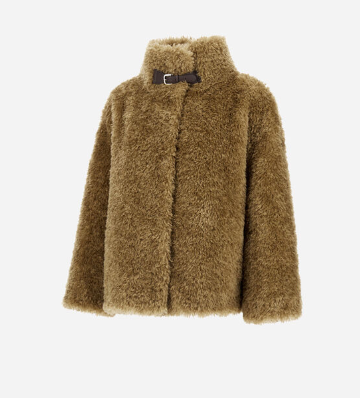 Jacket in Soft Faux Fur-Clothing-Herno-Dark Camel-38-Mercantile Portland