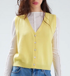 Jada Button Up Tank in Limonada-Sweaters-Colorush-Limonada-0-Mercantile Portland