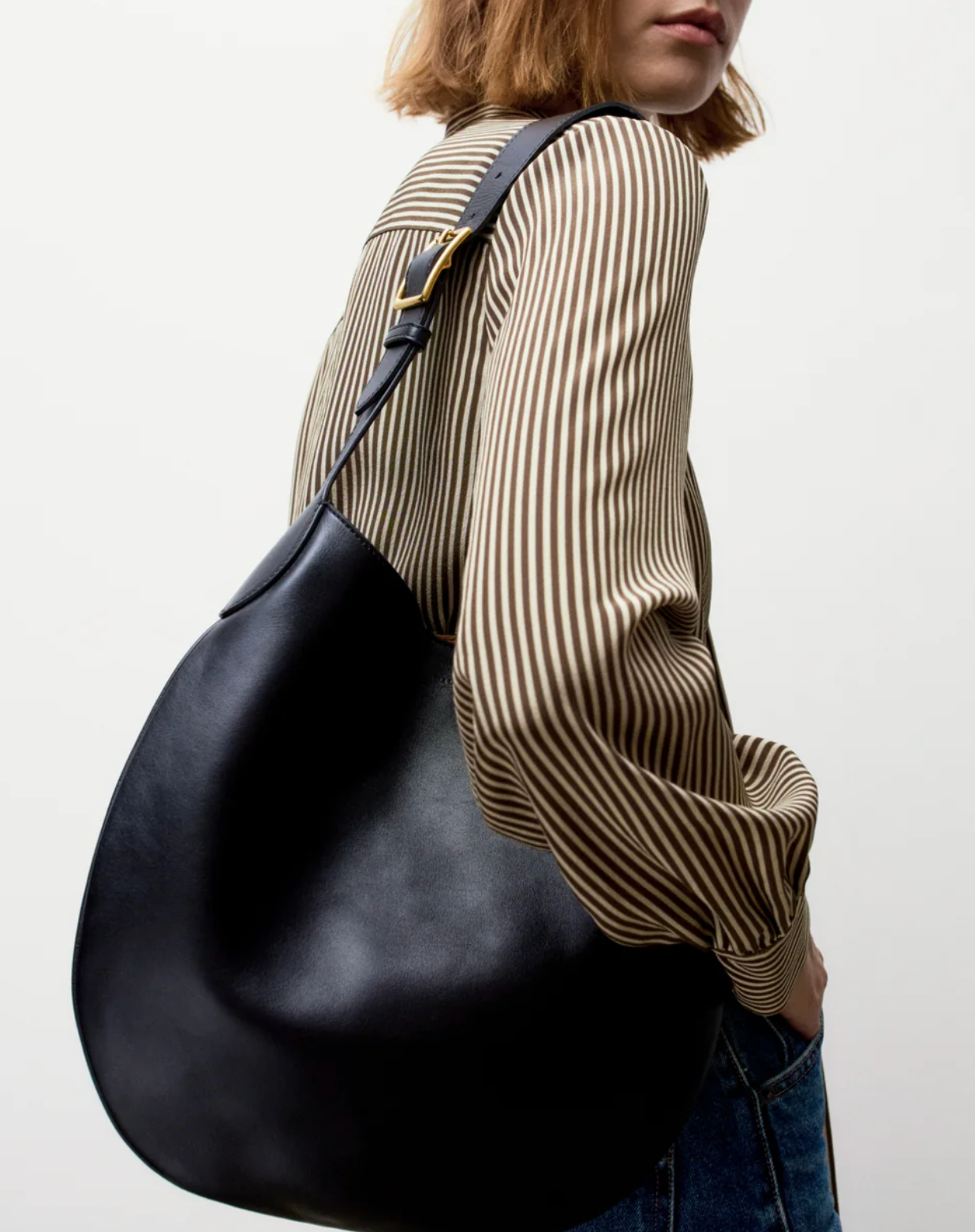 Jagger Bag in Black Leather-Handbags-Nili Lotan-Black-OS-Mercantile Portland