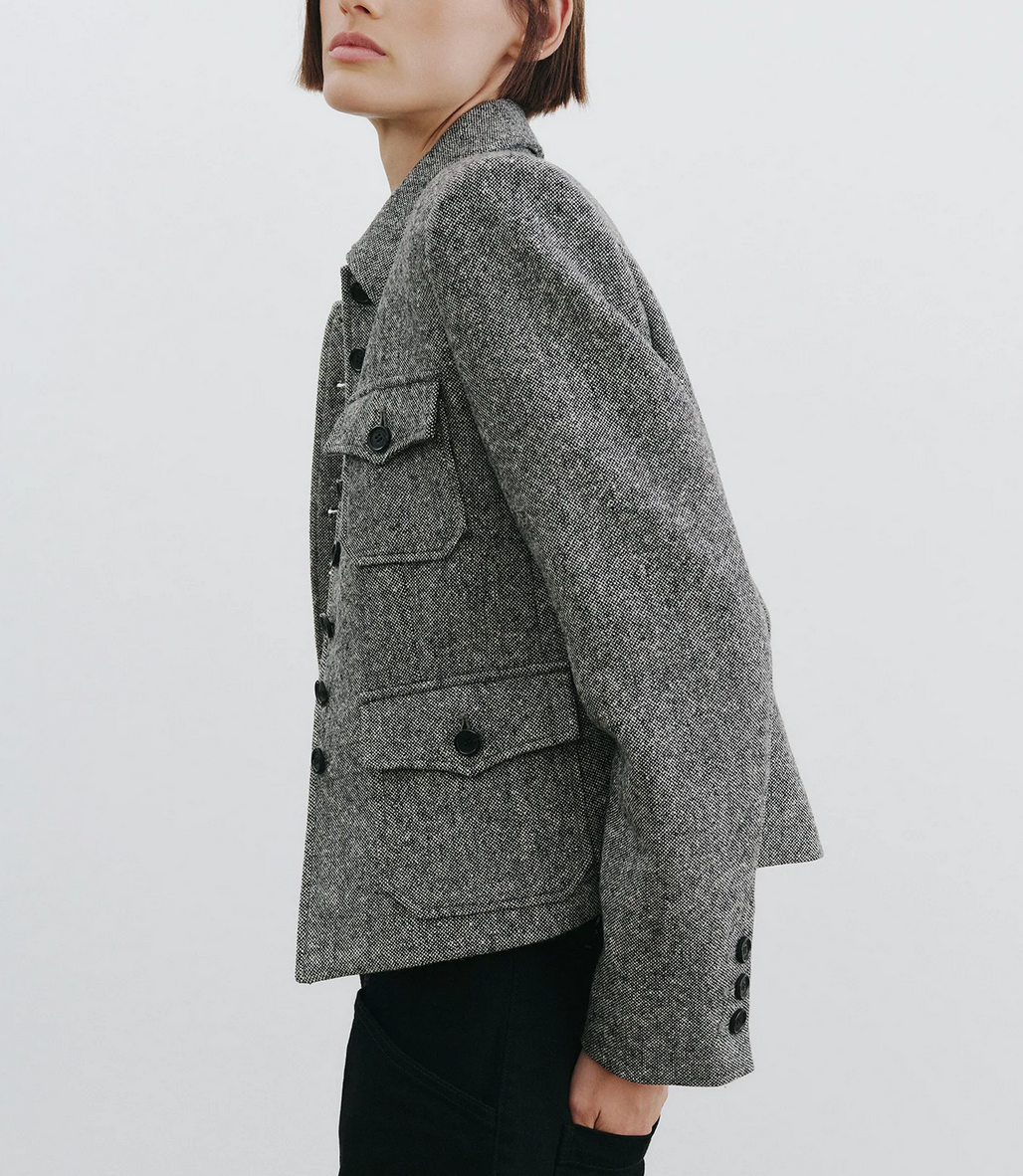 Jamison Jacket in Black Donegal-Jackets-Nili Lotan-Black Donegal-2-Mercantile Portland