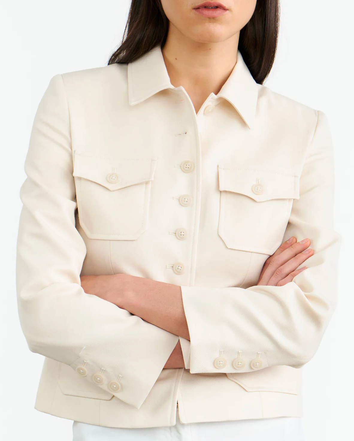 Jamison Jacket in Stone-Jackets-Nili Lotan-Stone-4-Mercantile Portland