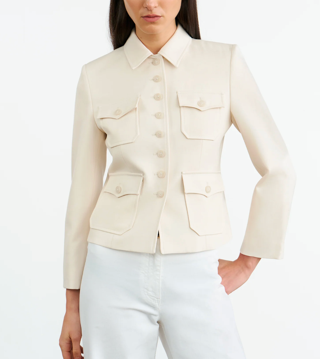 Jamison Jacket in Stone-Jackets-Nili Lotan-Stone-4-Mercantile Portland