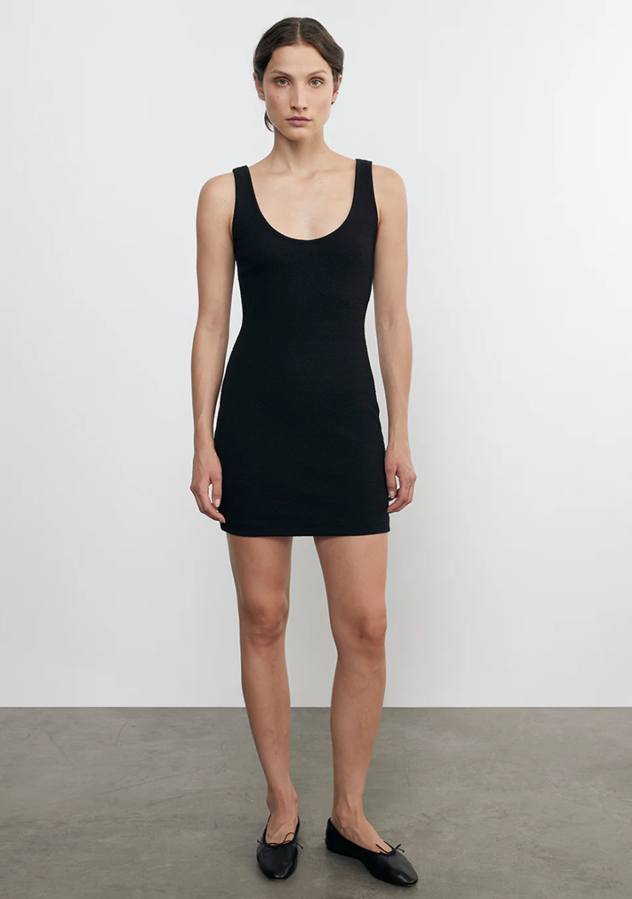 Jaquard Tank Mini Dress-Clothing-Enza Costa-Black-XS-Mercantile Portland