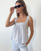 Javi Stripe Top-Tops-Ciao Lucia-Blue Stripe-XXS-Mercantile Portland