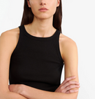 Jennifer Ribbed Tank-Tops-Nili Lotan-Jet Black-XS-Mercantile Portland