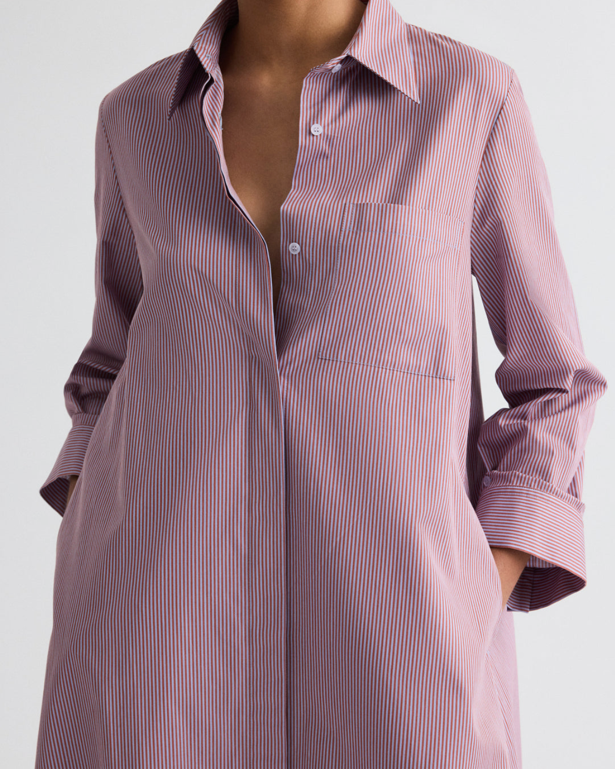 twp shirt dress TWP Women's Jenny's Gown in Ladder Weave Linen - Ivory