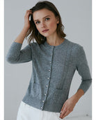 Jewel Button Front Cardigan-Sweaters-Autumn Cashmere-Sterling • Autumn Cashmere-XS-Mercantile Portland