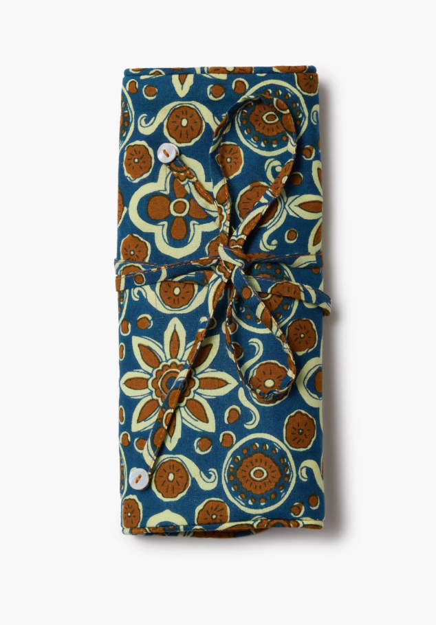 Jewelry Roll Up Case-Jewelry-Chan Luu-Tile Blue-OS-Mercantile Portland