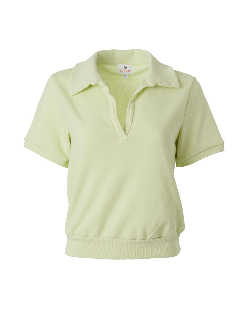 Johnny Collar Sweatshirt-Clothing-Sundry-Lime • Sundry-XS-Mercantile Portland
