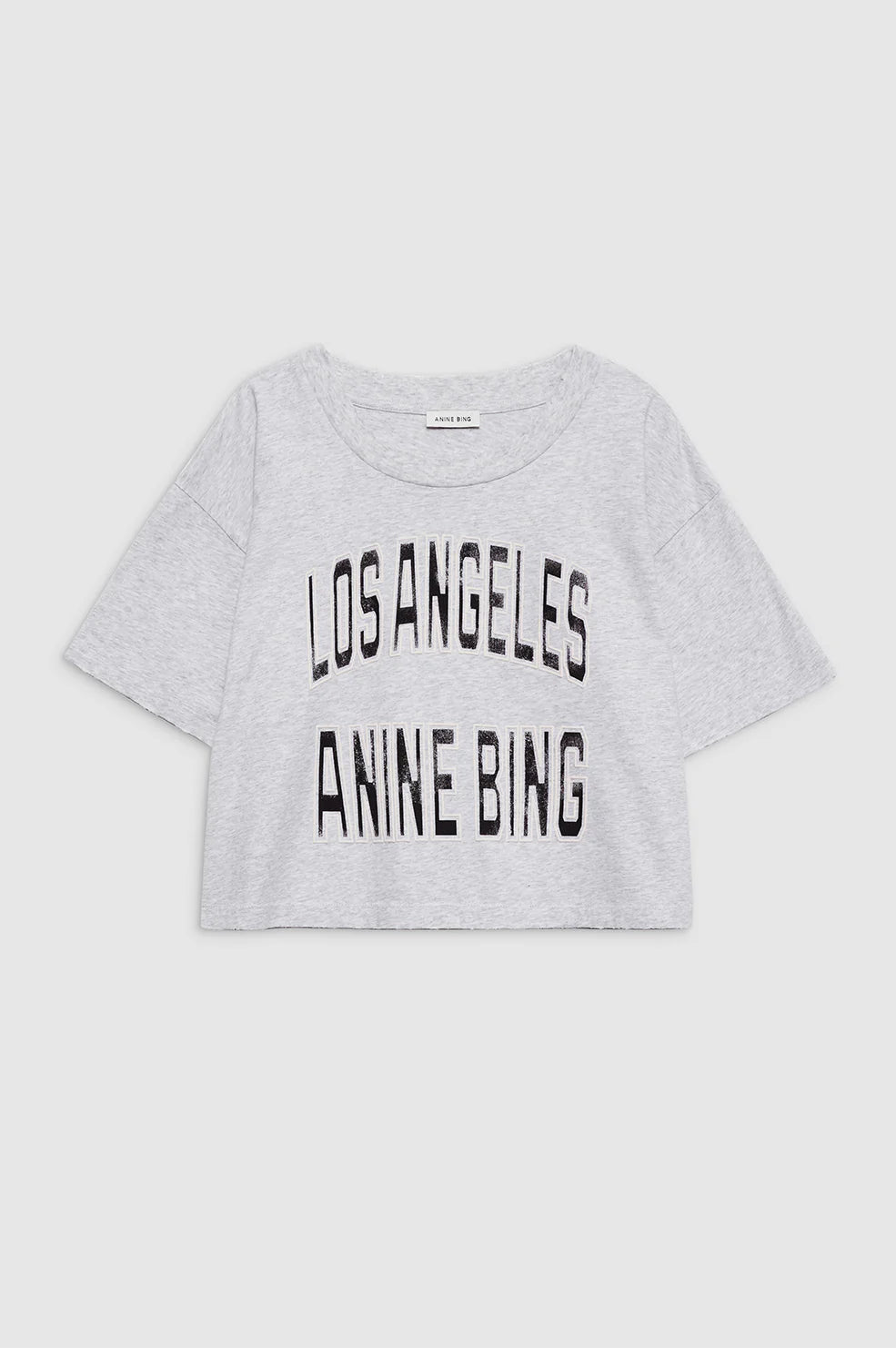 Johnny Cropped Tee-T-Shirts-Anine Bing-Melange Grey-Medium-Mercantile Portland