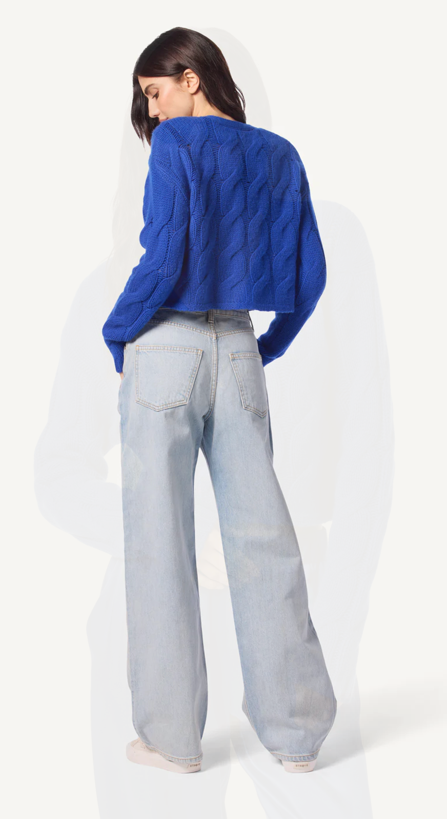 Jolie Cashmere V-Neck Cropped Cable Cardigan-Clothing-Sablyn-Gardenia-XS-Mercantile Portland