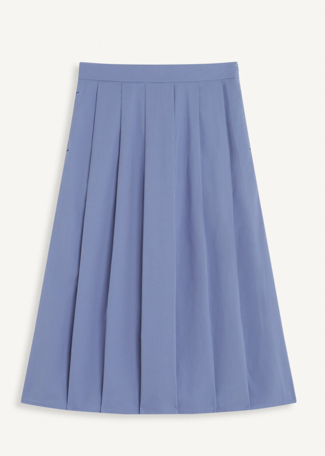 Jopeli Pleated Poplin Skirt-Clothing-LE MONT ST MICHEL-Blue-36-Mercantile Portland