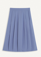 Jopeli Pleated Poplin Skirt-Clothing-LE MONT ST MICHEL-Blue-36-Mercantile Portland